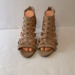 Vince camuto open toe rhinestone zipper back